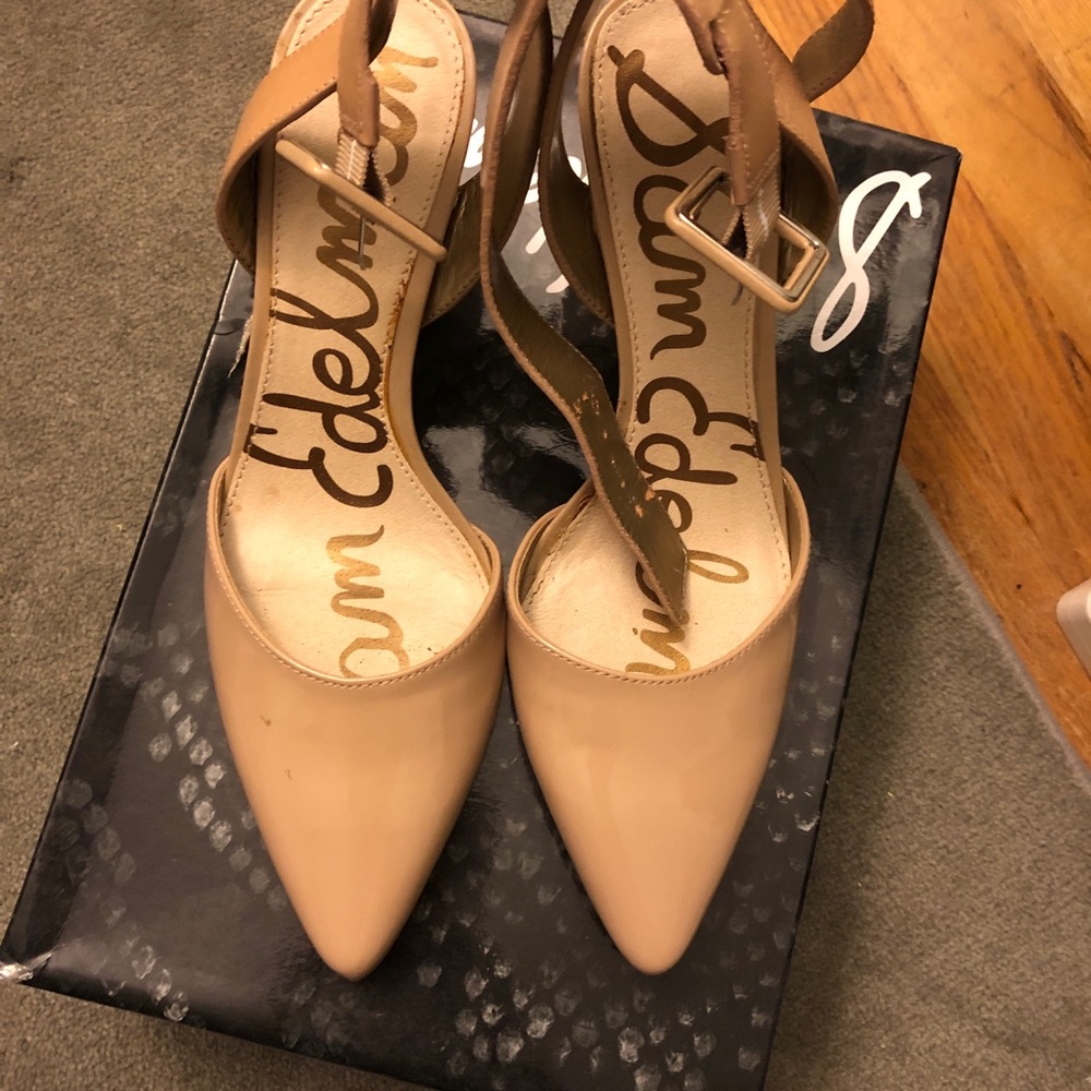 SAM EDELMAN small nude heels. Worn twice.